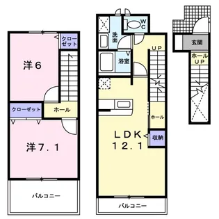 ソレアードパルケC【2階】の間取り