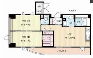 レジデンス八楽【3階】の間取り