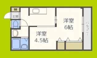 ハイツエルソール【3階】の間取り