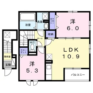 ニュアージュブルー【2階】の間取り
