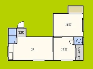 大和川パピレス【4階】の間取り