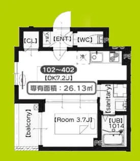 F Normalis SEAM【4階】の間取り