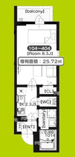 F Normalis SEAM【4階】の間取り
