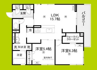 ブランノワール高槻【2階】の間取り