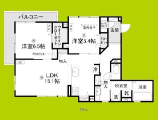ブランノワール高槻【2階】の間取り