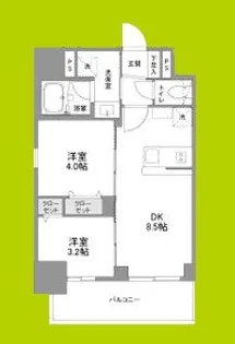 リヴェント難波ウエスト【7階】の間取り