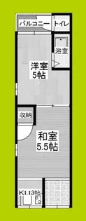 湯里田中コーポ【2階】の間取り