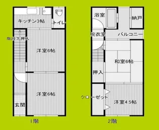 大阪府大阪市東住吉区公園南矢田1丁目【一戸建】の間取り
