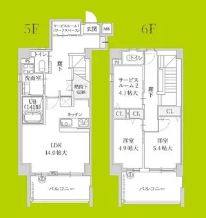 Forelsket【5階】の間取り