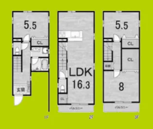 大阪府大阪市福島区野田5丁目【一戸建】の間取り