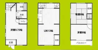 大阪府大阪市西成区鶴見橋3丁目【一戸建】の間取り