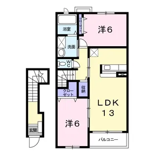 ヴァンテリュイソー【2階】の間取り