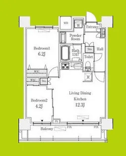 京町堀ビューアパートメント【12階】の間取り