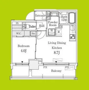 京町堀ビューアパートメント【4階】の間取り