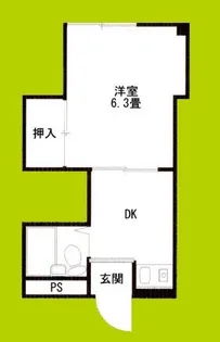 晩成ハイツ関目【1階】の間取り