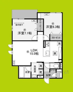 スペチアーレ杭全【1階】の間取り