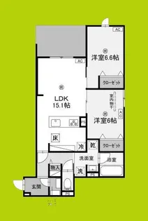 スペチアーレ杭全【1階】の間取り