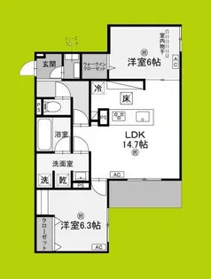 スペチアーレ杭全【1階】の間取り