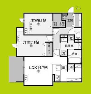 スペチアーレ杭全【1階】の間取り