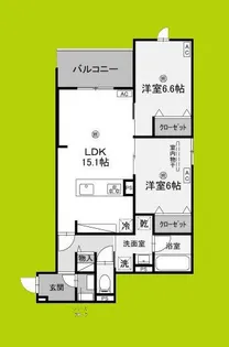 スペチアーレ杭全【2階】の間取り