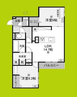 スペチアーレ杭全【2階】の間取り