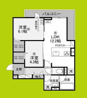 クレスト平野南【2階】の間取り