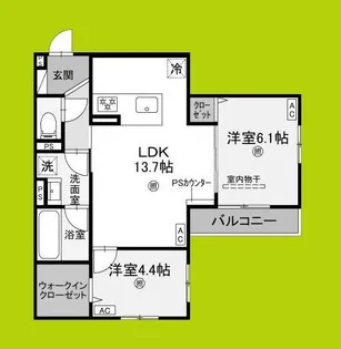 クレスト平野南【3階】の間取り