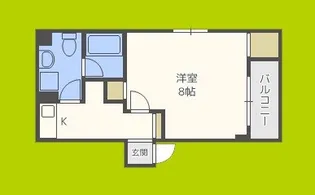 アムズコート勝山【2階】の間取り