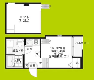ハーモニーテラス住吉【1階】の間取り