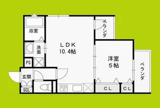 グランディール豊川【1階】の間取り
