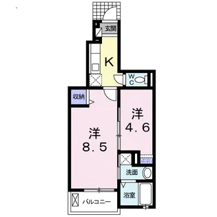 カーサユタカ【1階】の間取り