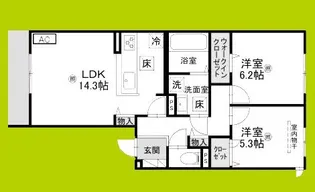 chrysantheme 大鳥【1階】の間取り