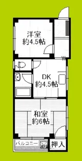 中嶋ハイツ【1階】の間取り