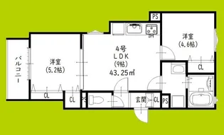 ピレーネ焼野【3階】の間取り