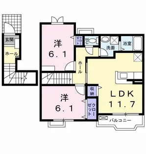 カルム新池島II【2階】の間取り