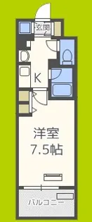 ジュネーゼグラン心斎橋東【2階】の間取り