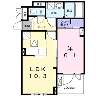 ソレイユ平野【1階】の間取り