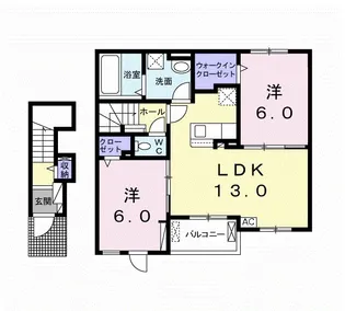 セレーノ大井【2階】の間取り