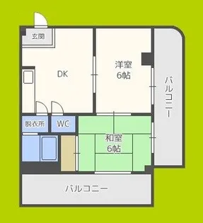 井下カウベル帝塚山【1階】の間取り