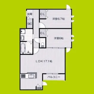 仮)リアンコート【2階】の間取り