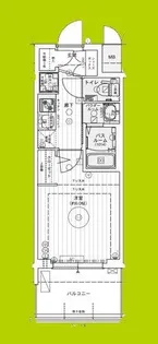 エステムコート難波WEST-SIDEIXレデント【4階】の間取り