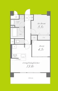 アトリエール堺寺地町【6階】の間取り