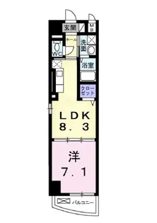 パークサイド法円坂【6階】の間取り