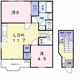 ル・シェル・ブルー【2階】の間取り