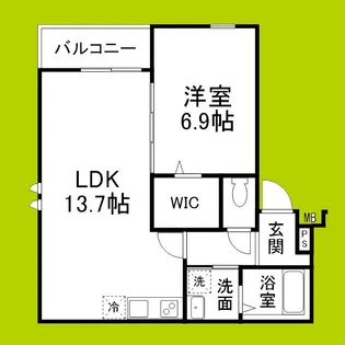 フジパレス寺方【2階】の間取り