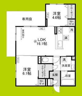 ファブール東羽衣【1階】の間取り