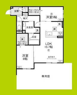 ファブール東羽衣【1階】の間取り