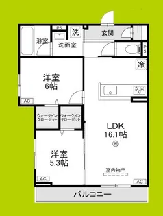 ファブール東羽衣【2階】の間取り