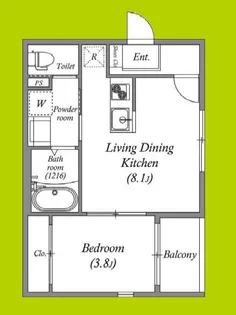 グランメゾン福【1階】の間取り