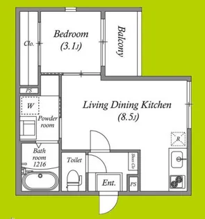 ハーモニーテラス大野【1階】の間取り